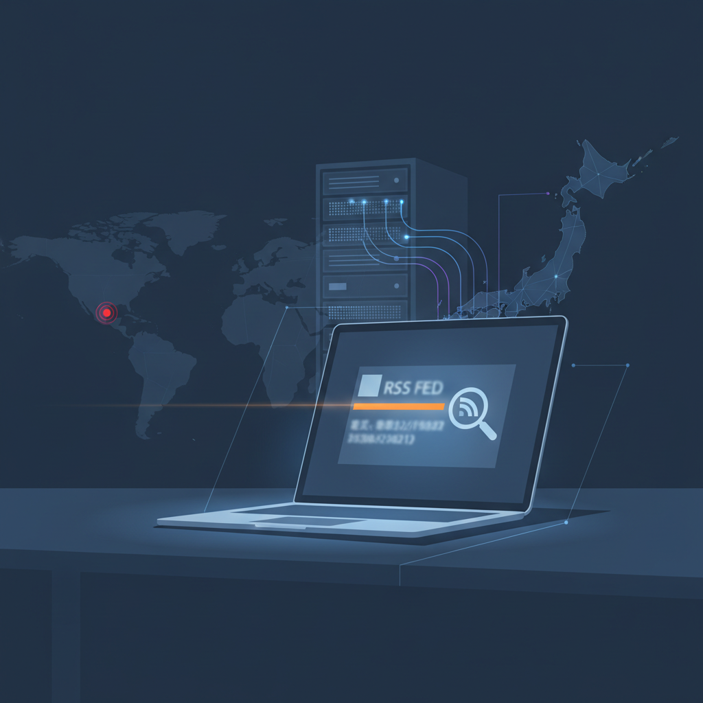 Illustration of a security analyst triaging a JPCERT/CC alert, focusing on identifying the affected technology, CVE ID, and advisory link in a simplified digital workspace.