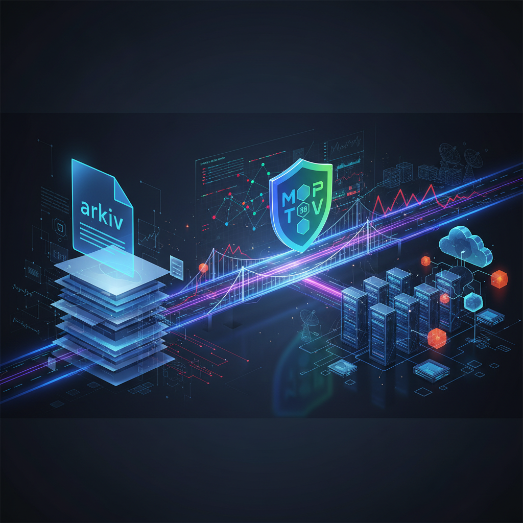 Illustration of MCPThreatHive securing Model Context Protocol-based agentic systems through automated threat intelligence, showing AI agents, threat vectors, and a defensive security layer with knowledge graph elements.