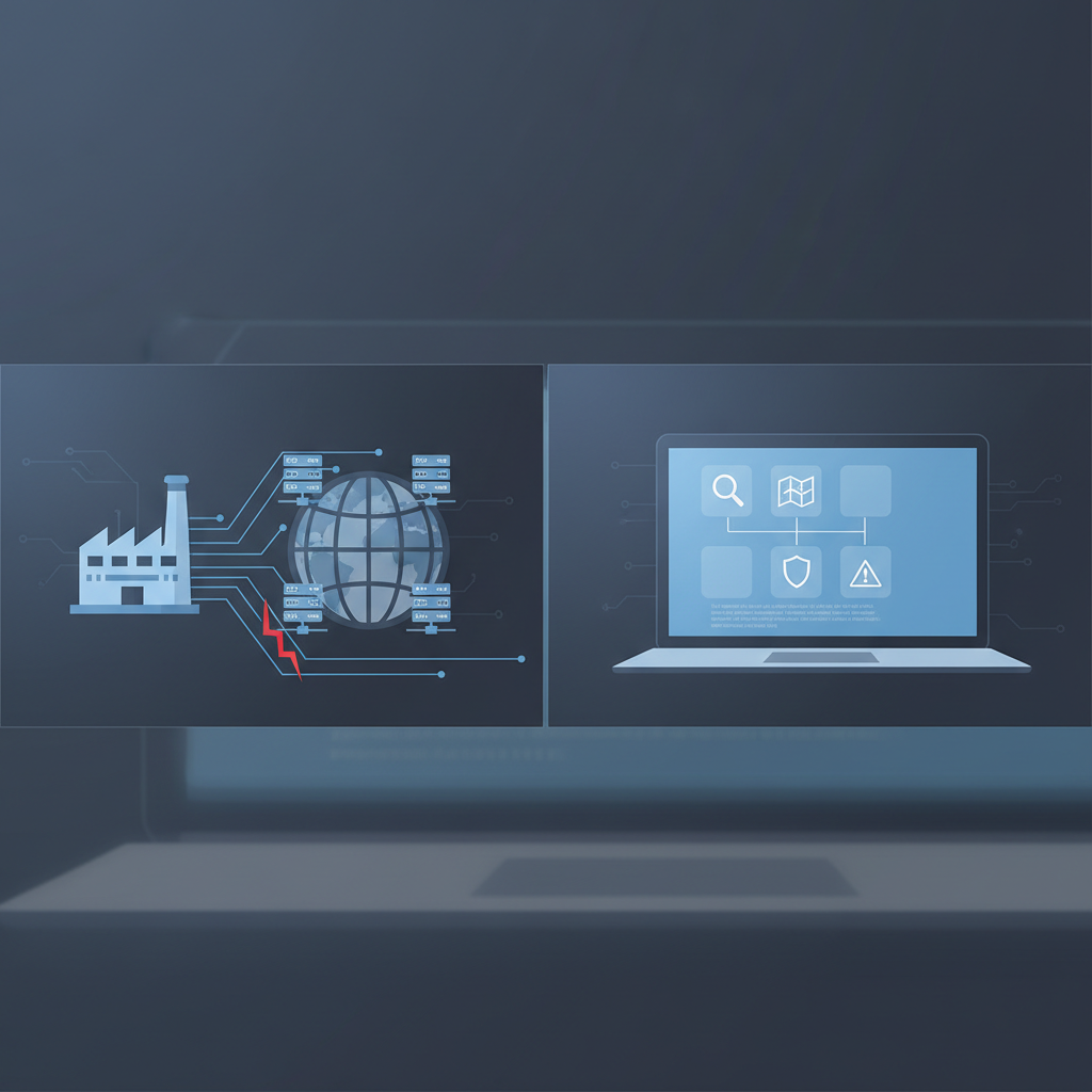Scenario-based workflow for assessing Taiwan supplier security advisory impact: verification, asset mapping, exposure evaluation, and conditional escalation steps illustrated in a clean, technical diagram.