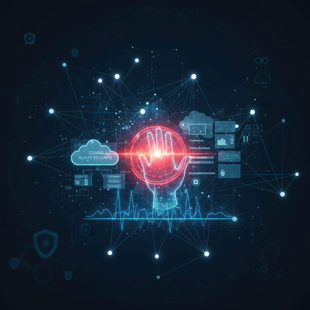 An abstract cybersecurity diagram showing the intersection of network topology and human authentication nodes.