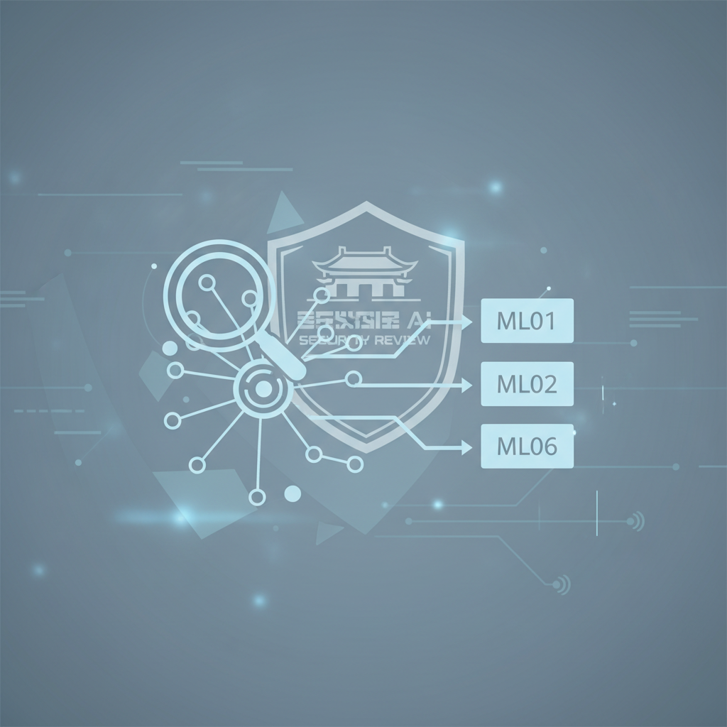 Visual metaphor for mapping AI misuse signals to MITRE ATLAS techniques in an East Asia security context, showing a neural network under review with ATLAS technique labels and a regional security shield.